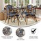 Merrick Lane Sacha Set of Four Stacking Thonet Bistro Style Chair with Arms, PE Rattan Seat, and Bamboo Metal Frame for Indoor/Outdoor Use